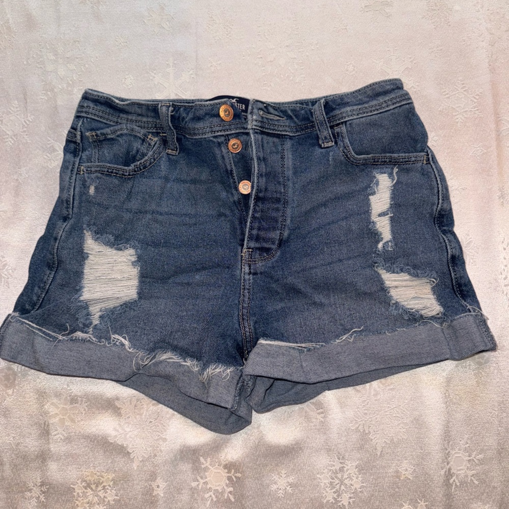 Hollister Blue Distressed Jean Shorts